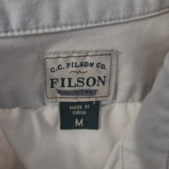Filson Womans  Tan Button Down Shirt Classic Short Sleeve Size 8 - Picture 5 of 5
